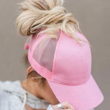 Fashion 2024 New Ponytail Baseball Summer Women's Adjustable Black Hat Messy Casual Cotton Girl Snapback Mesh Cap_voghion.com