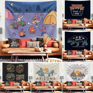 Tapestry ins wind hanging cloth Bedroom bedside wall background cloth Rental house decoration cloth Outdoor camping_voghion.com