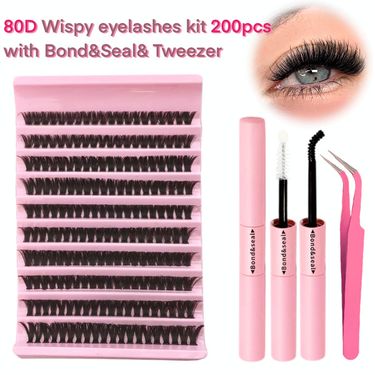 Cross border hot selling 80D eyelashes thick curling 10 rows of large capacity single cluster DIY self grafted segmented false eyelashes_voghion.com