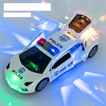 Toy Car Boy Children Car Baby Kid Girl Deformation Electric Dance Rotating Luminous Police Car_voghion.com