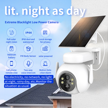 Outdoor Waterproof 4G Solar-Powered Surveillance Camera For Home Use With WiFi, Low Power Consumption, Battery, And Black Light Night Vision Monitor_voghion.com