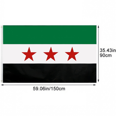 Home & Garden Spot Syrian flag three stars Flag of the Syrian 3x5FT scarf hand flag_voghion.com