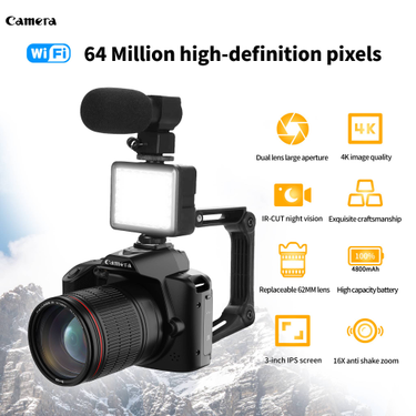 New D5 HD WiFi DSLR 4K Dual 64.0million Beauty Digital Video Camera Night Vision Camcorder_voghion.com