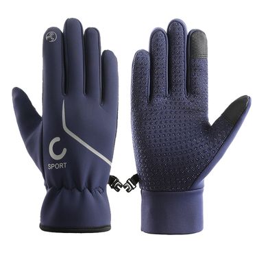 Warm gloves for men and women cycling, splash proof, windproof, non slip, plus velvet, touch screen, mountaineering, outdoor sports, cotton gloves_voghion.com