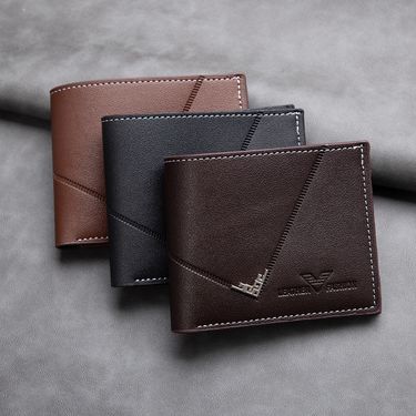 Men's Wallet Short Money Clip Simple Fashion Multi-card Horizontal Bus Bank Card Bag_voghion.com