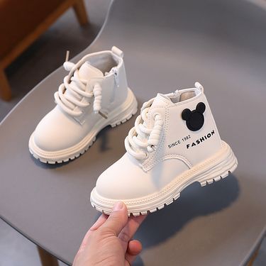 New Autumn Children Leather Boys Shoes Fashion Baby Ankle Snow Boots Cute Shoe for Girl Kids_voghion.com