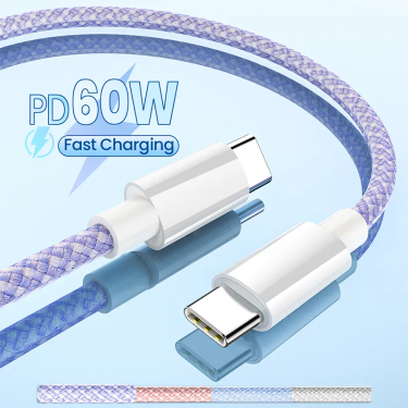 Original 4 Colors Braided Data USB Cable PD Fast Charging Type-C Cable For Iphone15 15Pro 15Plus 15ProMax Huawei Xiaomi Android Mobile Phone_voghion.com