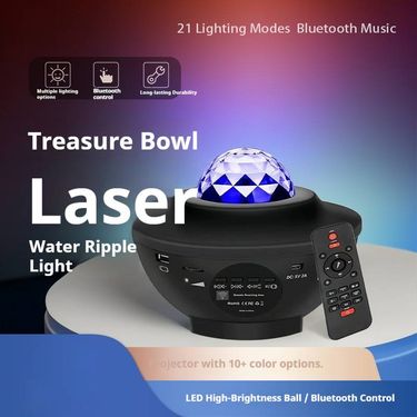 Water Ripple Projector Light – Aurora & Starry Sky Effect, Bluetooth Speaker, Remote Control, Mood Lighting For Bedroom, Party, Relaxation_voghion.com