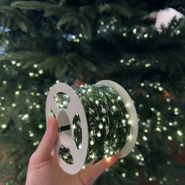 Christmas tree light string, black green wire, copper wire, copper wire light string, full of stars, green plants, Christmas rattan decoration_voghion.com
