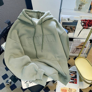 Women's Clothing Plus Velvet Sweatshirt Women Thickened Hooded Loose Large Size Women's Temperament Commuter Tops Trendy Jacket_voghion.com