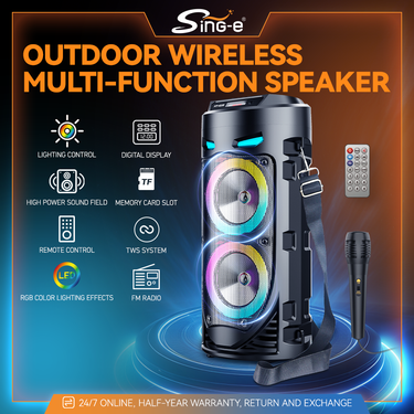 4239 Wireless Portable Speaker 1000-2000 Mah High-Quality Stereo Bass Party Built In Display Screen Computer Outdoor_voghion.com