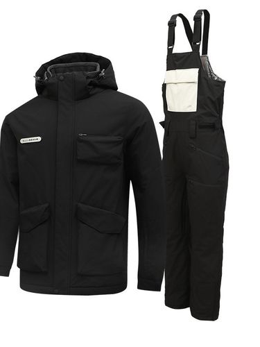 Unisex Waterproof Ski Suit Set With Bib Pants - Winter Snow Jacket & Pants For Men Women - Windproof Thermal Snowboarding Skiing Outfit_voghion.com