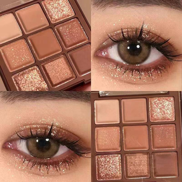 Nine-color Chocolate Eyeshadow Tray Ultra Fire Glitter Brightening Waterproof, sweat resistant Long-lasting matte Eyeshadow tray_voghion.com