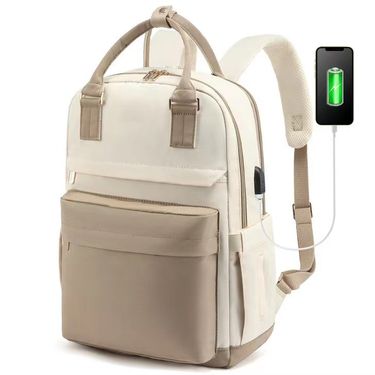 Women's Stylish Nylon Backpack With USB Charging Port, Large Capacity Travel Laptop Bag For Work, School & Leisure Large Capacity USB Laptop Backpack_voghion.com