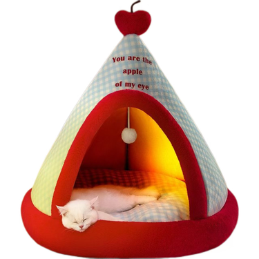 Red Sea Salt Cream Pet Tent House, Universal For Cats And Dogs, Windproof And Warm_voghion.com