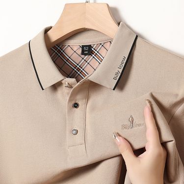 Men's Clothing 2025 Spring And Autumn Long Sleeve Men's Polo Shirt New Lapel Cotton Business Casual All Match Embroidered Solid Color T Shirt_voghion.com