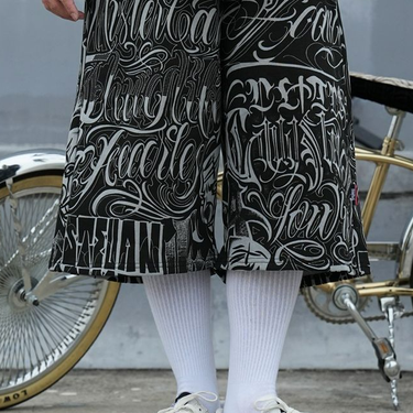 Men's Clothing Short Sleeved Gangster Style Large Size Loose Hiphop Six Point Pants_voghion.com