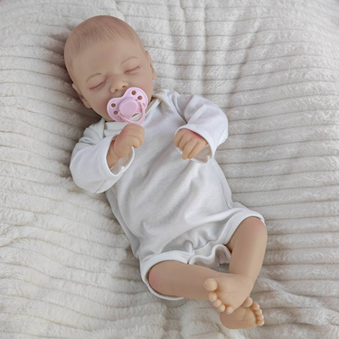 18 Inch Fully Vinyl Simulation Dolls 3D Skin Hand Drawn Hair Closed Eyes Reborn Doll Accompanying Children To Play Christmas Gifts_voghion.com