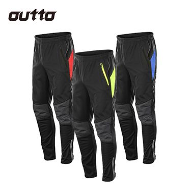 Cross-Border Men Fleece Winter Outdoor Windproof Bicycle Pants Breathable Warm Cycling Trousers#18–BK_voghion.com