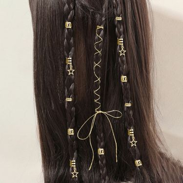 36 - Piece European And American DIY Wig Dreadlock Accessories, Star - Pendant Wrapping Rope Hair Rings_voghion.com