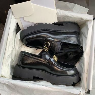 Soft Little Leather ~ Fragrance Camellia Thick Sole Loafers For Women Spring New Round Toe Slip-On Shoes ~_voghion.com