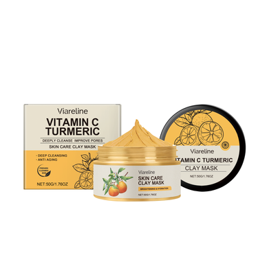 Viareline Vitamin C Deep Cleansing Mud Mask Gently Cleans, Hydrates And Moisturizes Facial Skin_voghion.com