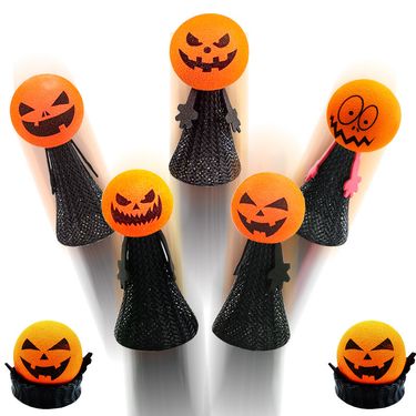 New Cat Self-Entertainment Finger Puppet EVA Pumpkin Head Jumping Elf Halloween Pet Toy_voghion.com