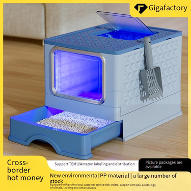 Cat Supplies Extra Large Cat Litter Box Ultraviolet Sterilization Cat Litter Box Fully Enclosed Toilet Kitten Anti Splash Feces Pot Sand Tray_voghion.com