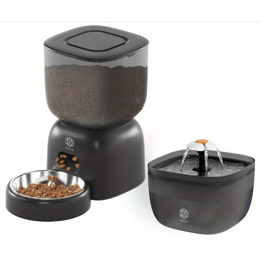 Smart Cat Feeding SystemCat Feeder & Water Dispenser With Locking Lid, Desiccant Bag, Precise Portion Control For 4 Daily Meals,_voghion.com