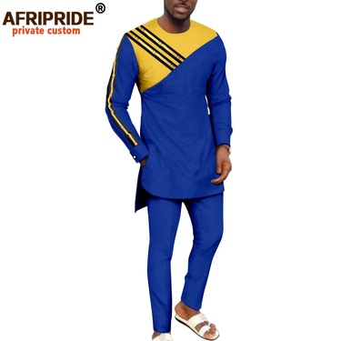 Men's clothing African national batik cotton men's casual two piece set_voghion.com