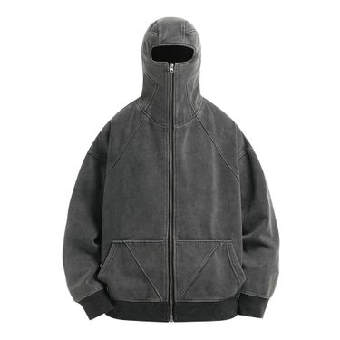 Men's Clothing 2024 autumn and winter retro dark gray zipper hip hop men and women couple casual sweater jacket wholesale_mkmklike.com