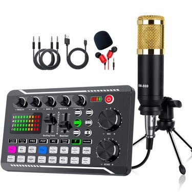 Streaming Microphone Kit with Audio Mixer(Optional) and Condenser Microphone,Microphone Set for Podcast,Live Broadcast,Podcast_voghion.com