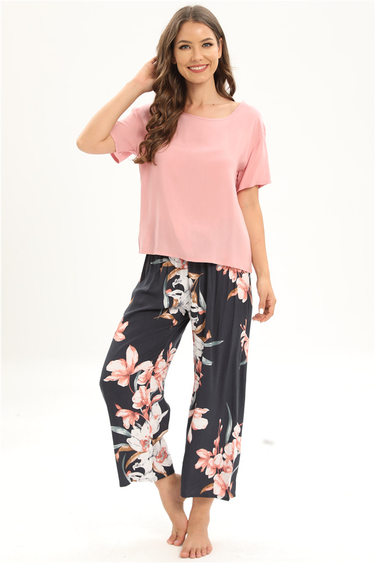 Home wear pajamas women's two-piece set rayon_voghion.com