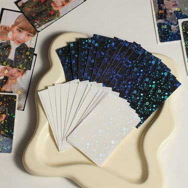 Laser gypsophila 20-wire three-inch card film star-chasing album card double-layer protective cover student self-printing card cover_voghion.com