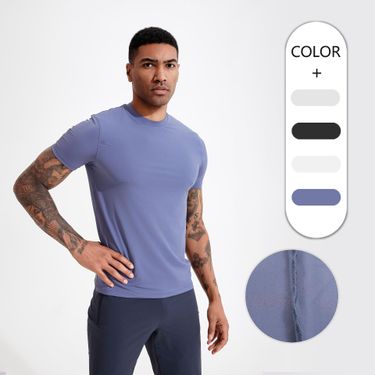 Men's Clothing Tight Fitness Training Quick Drying Short Sleeved T Shirt Men's Sports Elastic Compression Abdomen Shaping Clothes Tops_voghion.com