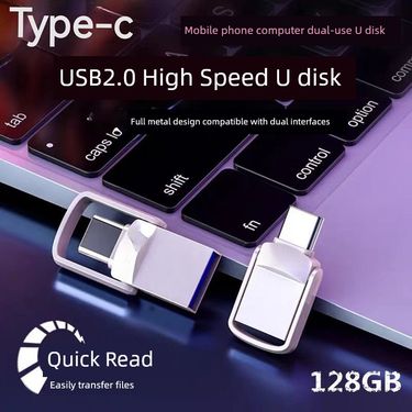 Android Type-C Dual-Interface Large Capacity 128G Office Mobile Phone Computer Dual-Purpose USB Flash Drive Car Audio_voghion.com