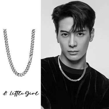 Men's Trendy Hip-Hop Cuban Non-Fading Titanium Steel Necklace Unisex Simple Versatile Couple Thick Chain Accessory_voghion.com