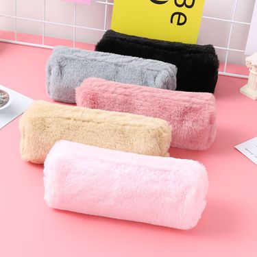 Korean Style Creative Pencil Case Small Fresh Cute Girl Plush Octagon Pencil Case Girl's Heart Student Simple Storage Bag T_voghion.com