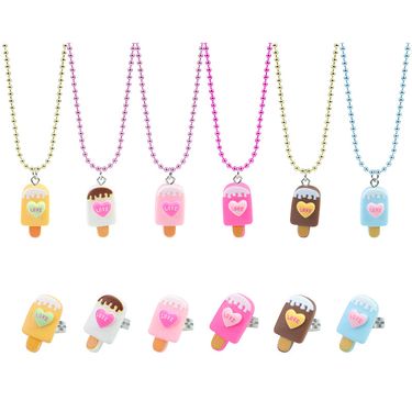 New Ice Cream Ice Cream Cute Children's Necklace Ring Summer Party Friend Gift Cartoon Pendant_voghion.com