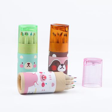 Children's log cartoon mini bear barrel color pencil drawing brush logo gift wholesale_voghion.com