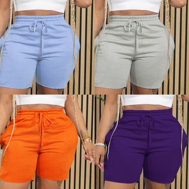 Women's 2024 New Drawstring Shorts Solid Color Fashion Casual Pants_viptrois.com