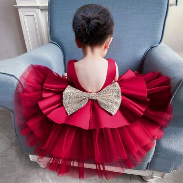 Children's baby full moon dress girls fluffy princess dress cake dress children's birthday dress dress_voghion.com
