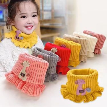Children's Warmer Warm Windproof Cover Plush Knitted Neck Protector Girls Thickened Pullover Scarf Autumn Winter New_voghion.com