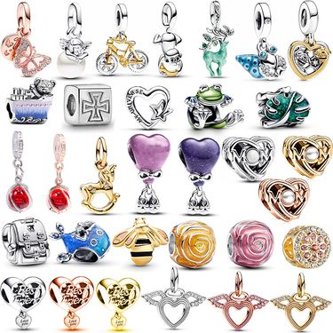 Jewelry Findings & Components New Beaded Diy Large Hole Zinc Alloy Frog Dolphin Bead Pendant_voghion.com