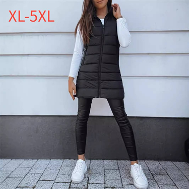 Women's Quilted Hooded Vest – Lightweight Mid-Length Puffer Gilet With Zipper (Black, Khaki, Navy, Green, Olive, Brown)_voghion.com