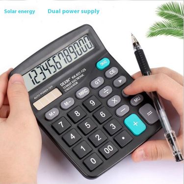 Office Supplies 837 Solar Calculator, Dual Power Supply, 12 Bit Large Display Screen, Accounting Computer_voghion.com