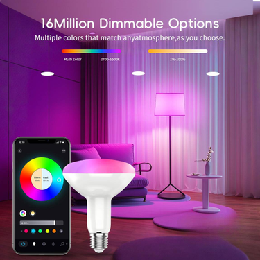 Light Bulbs Smart Wifi Bluetooth Dimming Color Remote Control Alexa Voice 11W Bulb_voghion.com