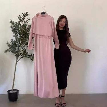 Women's Clothing New Fashion Sleeveless Dress Short Loose Long Sleeved Top Two Piece Suit_voghion.com
