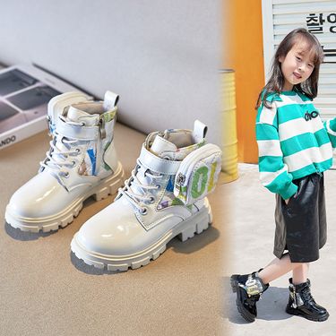 Kids Shoes Girls Martin boots 2024 autumn and winter new autumn single boots British style princess short boots small schoolbag children's boots_mkmklike.com