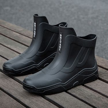 Men's Shoes Fashion couple rain boots waterproof shoes non slip rain boots new Korean version of the Internet celebrity short tube foot rubber shoes _voghion.com